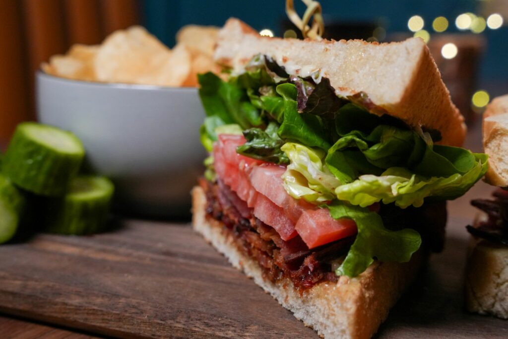 Bacon lettuce Cheese sandwich